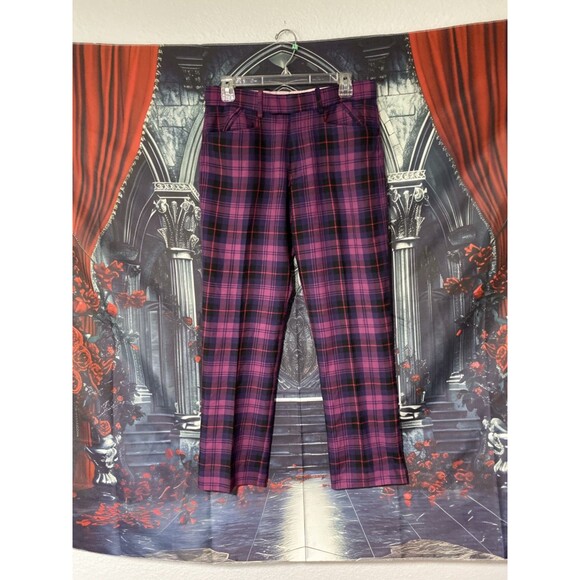 Ian Poulter IJP Men’s Golf Design Pants Trousers Cuffed Wool/Poly Blend Plaid UK - Picture 1 of 6